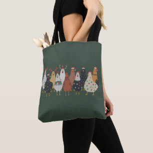 Kerstkippen Boerderij Lichtjes Dierenvrienden Cade Tote Bag