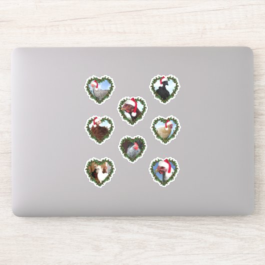 Kerstkippen in de Wreaten van het hart Sticker (Computer)