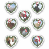 Kerstkippen in de Wreaten van het hart Sticker (Voorkant)