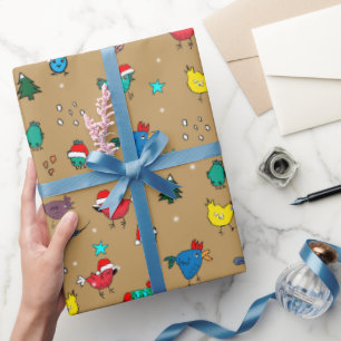 Kerstkippen op gouden inpakpapier