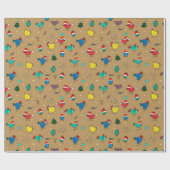 kerstkippen op goudpakpapier cadeaupapier (Vlak)