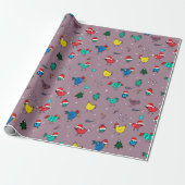 Kerstkippen paarse inpakpapier (Uitgerold)