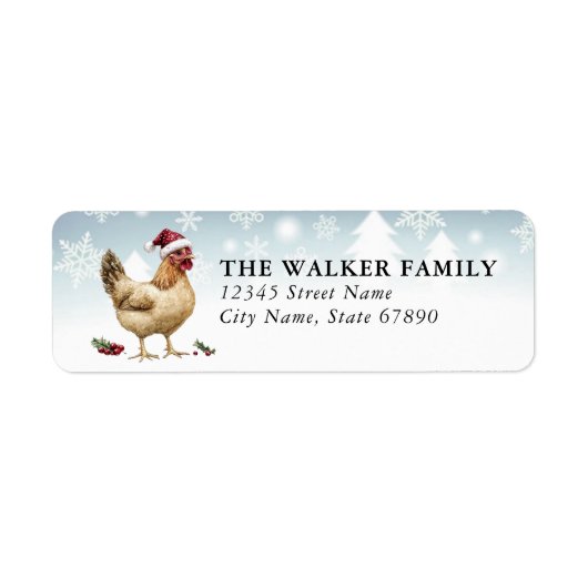 Kerstkippen retouradreslabels etiket (Voorkant)