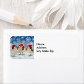 Kerstkippen SneeuwWaterverf Etiket (Insitu)