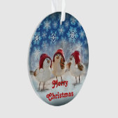 Kerstkippen SneeuwWaterverf Ornament (voorkant)