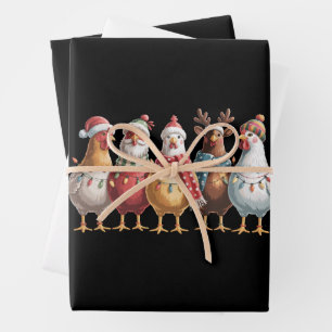 Kerstkippen Xmas Kip Geschenk Boer Liefhebber Inpakpapier Vel