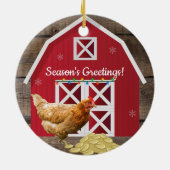 Kerstkippenboerderij Keramisch Ornament (Achterkant)