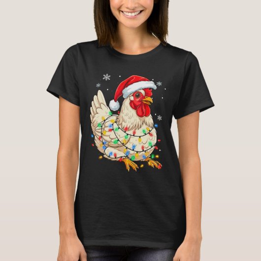 Kerstkippenboerderijlichten Kerstmis T-shirt (Voorkant)