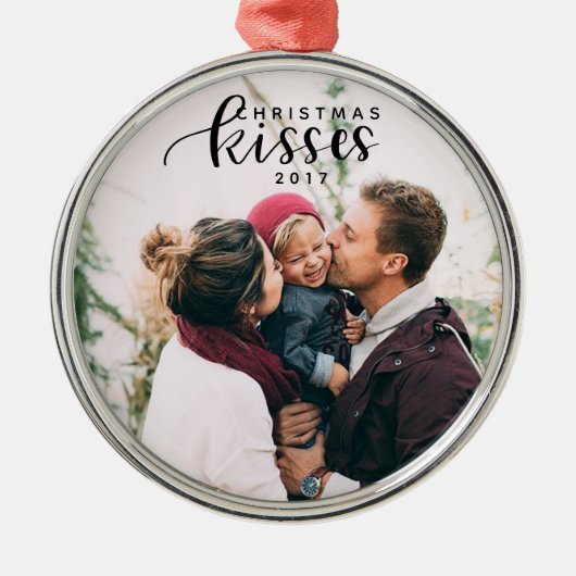 kerstkisses metalen ornament (Voorkant)