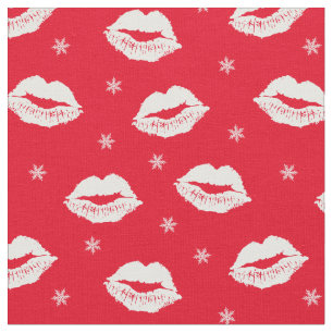 Kerstkisses rood en wit patroon stof