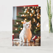 Kerstkitten bij de boom kaart (Voorkant)