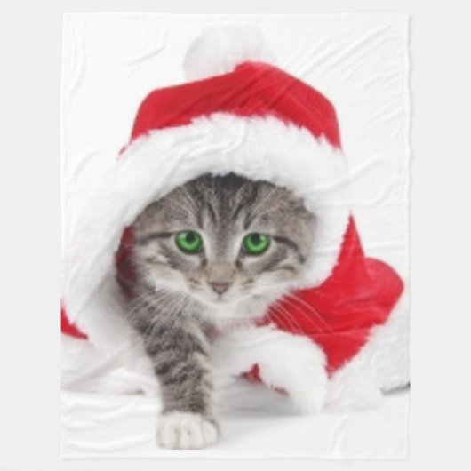 KERSTKITTEN FLEECE DEKEN (Voorkant)