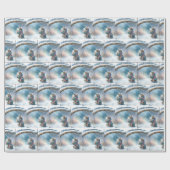 Kerstkitten met een wintersjaal cadeaupapier (Vlak)