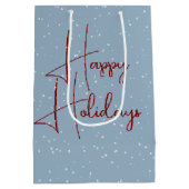 Kerstkitten met rode kardinaal medium cadeauzakje (Achterkant)