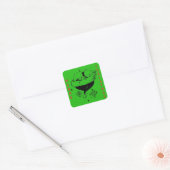 Kerstkitten slapen in Santa's Pet BW Design Vierkante Sticker (Envelop)