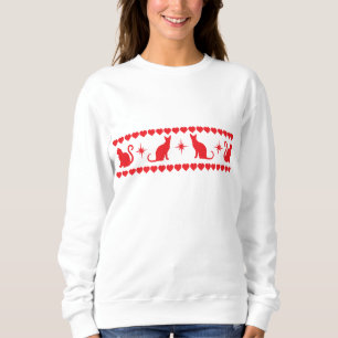 KERSTKITTEN ZWEET SHIRT ROOD