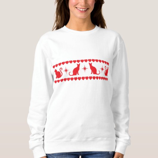 KERSTKITTEN ZWEET SHIRT ROOD (Voorkant)