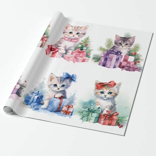 KerstKittens Cadeaupapier (Uitgerold)