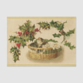 Kerstkittens en Holly-tissue Paper Tissuepapier (Voorkant)