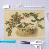 Kerstkittens en Holly-tissue Paper Tissuepapier (Craft)