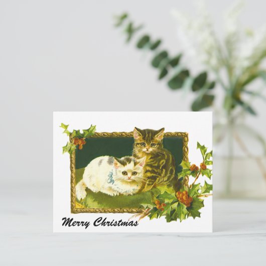 KerstKittens Feestdagenkaart (Staand voorkant)