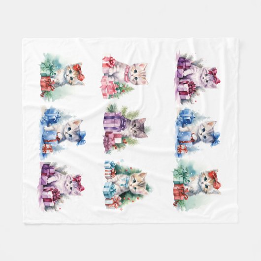KerstKittens Fleece Deken (Voorkant (Horizontaal))
