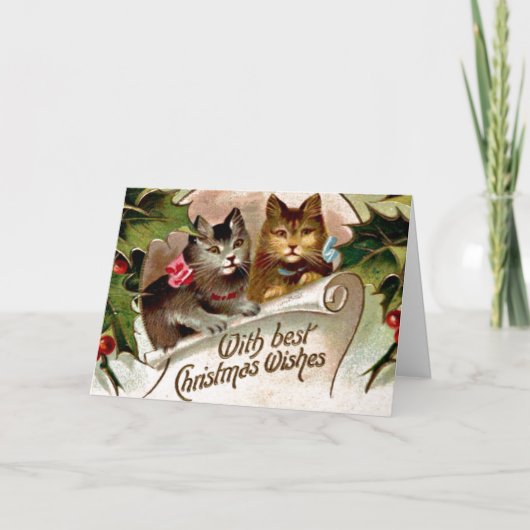 kerstkittens, illustratie, kaart (Voorkant)