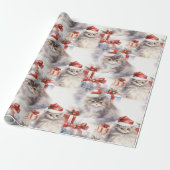 Kerstkittens met ingepakte cadeaus cadeaupapier (Uitgerold)