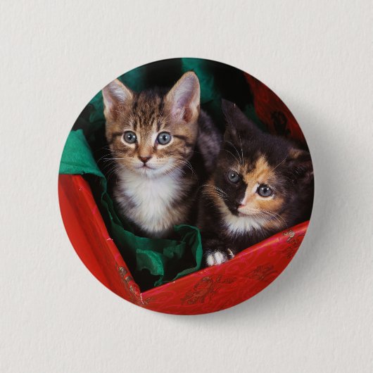 KerstKittens Ronde Button 5,7 Cm (Voorkant)
