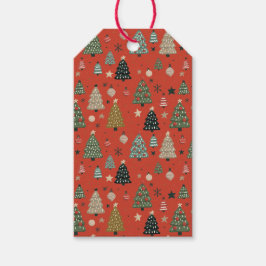 Kerstklanken-Rode Gift Tag Cadeaulabel