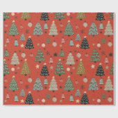Kerstklanken-Rode Inpakpapier (Vlak)