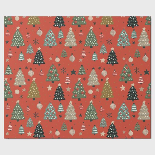 Kerstklanken-Rode Inpakpapier (Zoom)