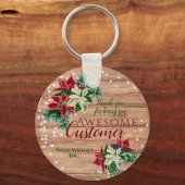 kerstklant bedankt Floral Rustic Sleutelhanger (Voorkant)