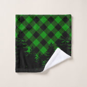 Kerstklassiek groen Plaid Kerstmis evergreens Bad Handdoek (Wasdoekje)