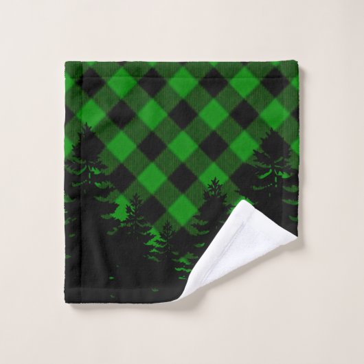 Kerstklassiek groen Plaid Kerstmis evergreens Bad Handdoek (Wasdoekje)