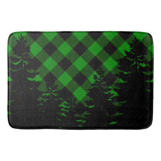 Kerstklassiek groen Plaid Kerstmis evergreens Badmat (Voorkant)