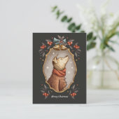 Kerstklassieke hond feestdagenkaart (Staand voorkant)