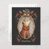 Kerstklassieke hond feestdagenkaart (Voorkant / Achterkant)