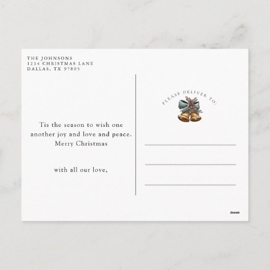 Kerstklassieke  hond feestdagenkaart (Achterkant)