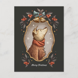 Kerstklassieke  hond feestdagenkaart