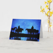 Kerstklassieker Country Western Cowboys Kaart (Gele Bloem)