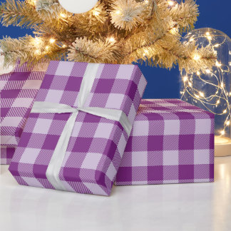 Kerstklassieker en pastel paarse Buffalo geruite Cadeaupapier