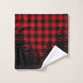 Kerstklassieker Red Plaid Christmas evergreens Bad Handdoek (Wasdoekje)