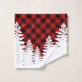 Kerstklassieker Red Plaid Christmas evergreens Bad Handdoek (Wasdoekje)