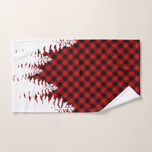 Kerstklassieker Red Plaid Christmas evergreens Bad Handdoek (Handdoek)