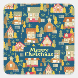 kerstkledij vierkante sticker