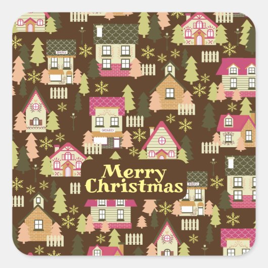 kerstkledij vierkante sticker (Voorkant)