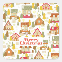 kerstkledij vierkante sticker