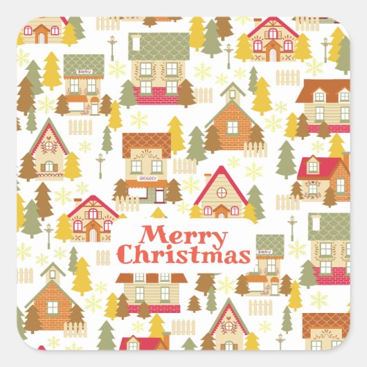 kerstkledij vierkante sticker (Voorkant)