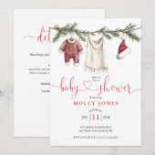 Kerstkleding alles in één Baby shower Kaart (Voorkant / Achterkant)